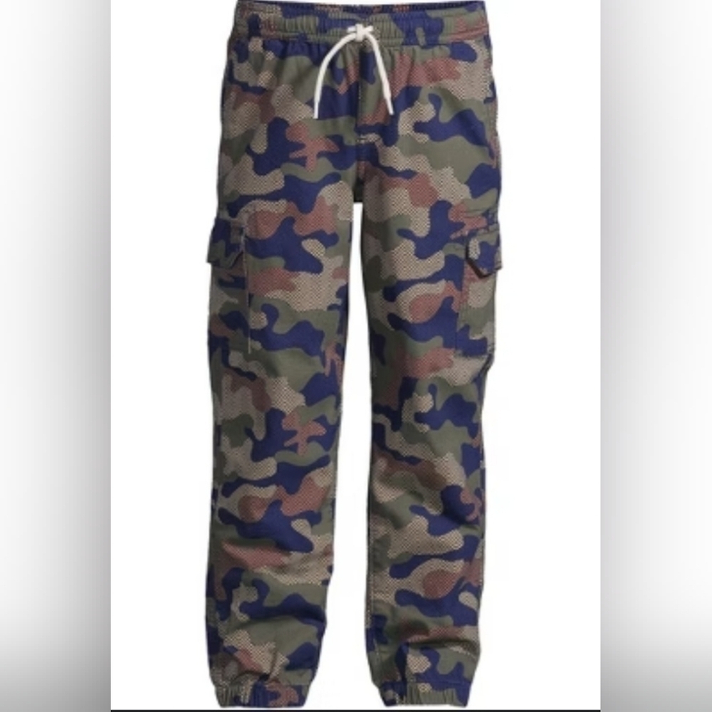 Lands’ End Camo Boy's Iron Knee Jogger In XXL (18H-20H) Almond Bisque Camo